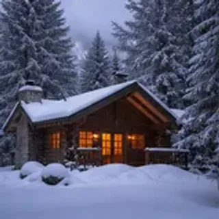 Snowy cabin